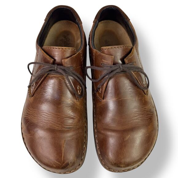 Birkenstock Footprints Memphis Oxford Brown Leather Suede Lace Up Casual 41 / 8 - Picture 8 of 13